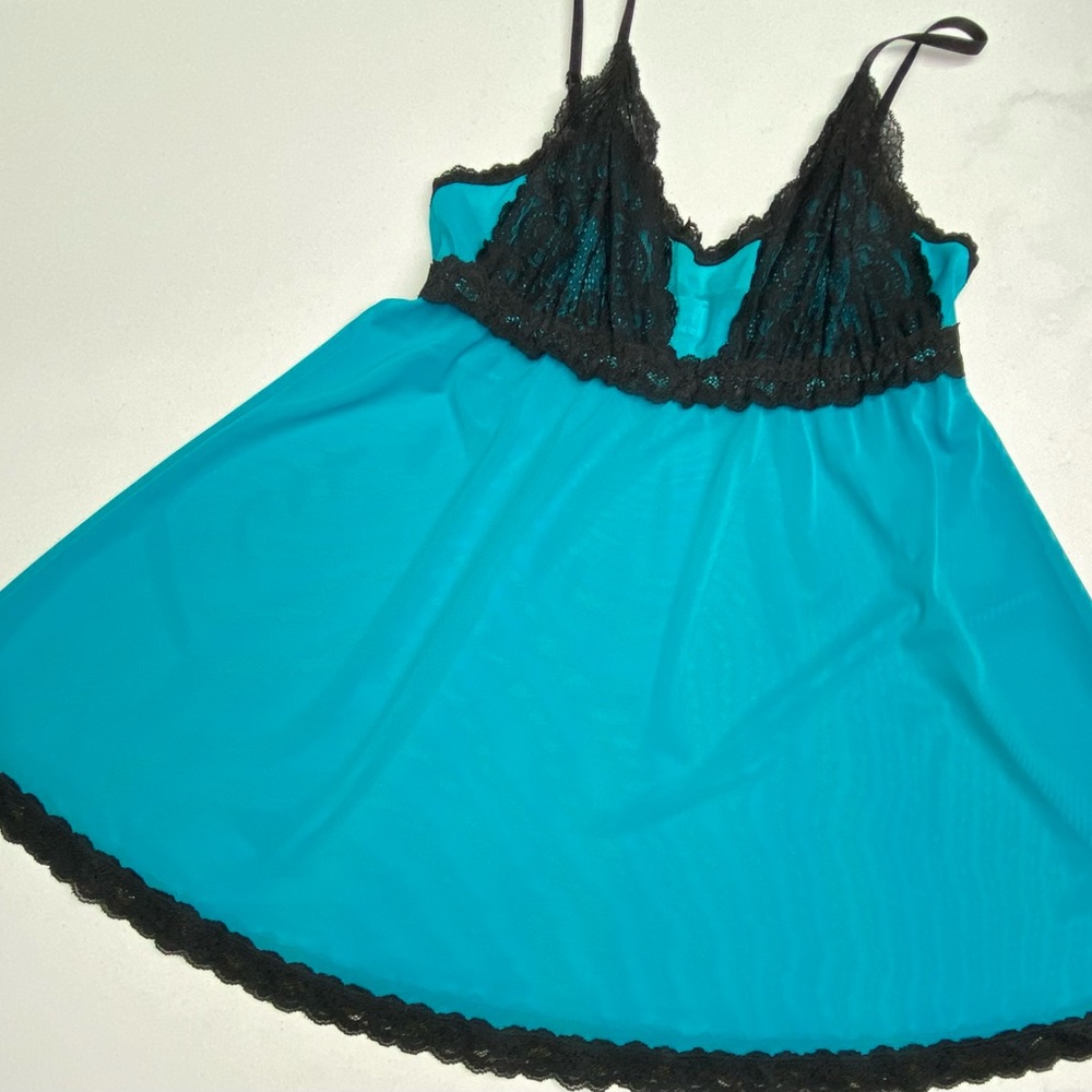 Hanky Panky TURQUOISE Slip-over Nightgown, M *P1099